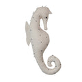 Cotton and Linen Seahorse Shaped Pillow with Embroidery