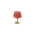 14 oz. Ribbed Stemmed Wine Glass, Red & Olive Green