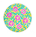 15" Mosaic Radiant Flower Bird Bath