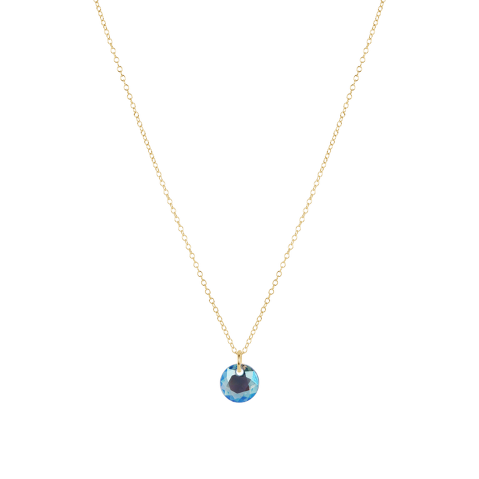 16" Necklace Gold - Reflection Small Charm - 03
