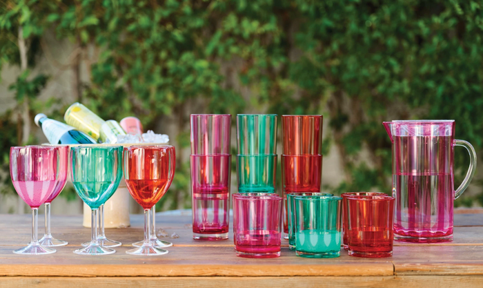 20 oz. Acrylic Drinking Glass with Stripes, 3 Colors