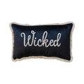 Cotton Velvet Lumbar Pillow with Embroidery and Fringe by Creative Co-Op