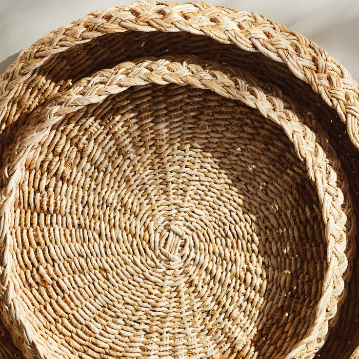 Abaca French Braided Round Trays, Set Of 2 - View 6