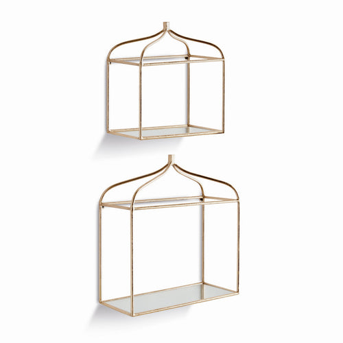 Abbey Mirrored Wall Shelves, Set Of 2