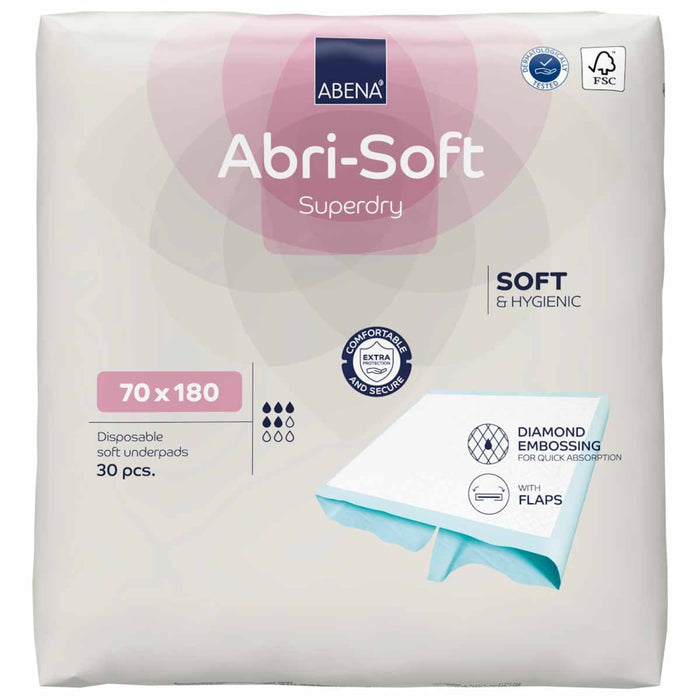 Abena Abri-Soft Superdry 70x180cm Lençol Absorvente Descartável Pct com 30 Unidades