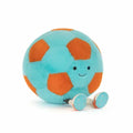 Amuseable Sports Football/Soccer Ball  By Jellycat  Orange and Blue