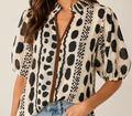 Aster THML Woven Print Blouse – Cream