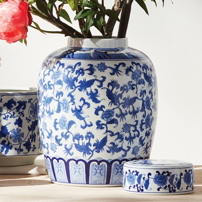 Barclay Butera Dynasty Blossom Lidded Jar - View 7