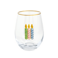 Beaded Candles Wine Glass By Mud Pie by MUD PIE