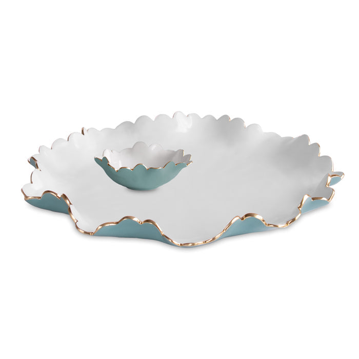 Beatriz Ball Encanto Colette Large Chip & Dip (Turquoise & White) by Beatriz Ball
