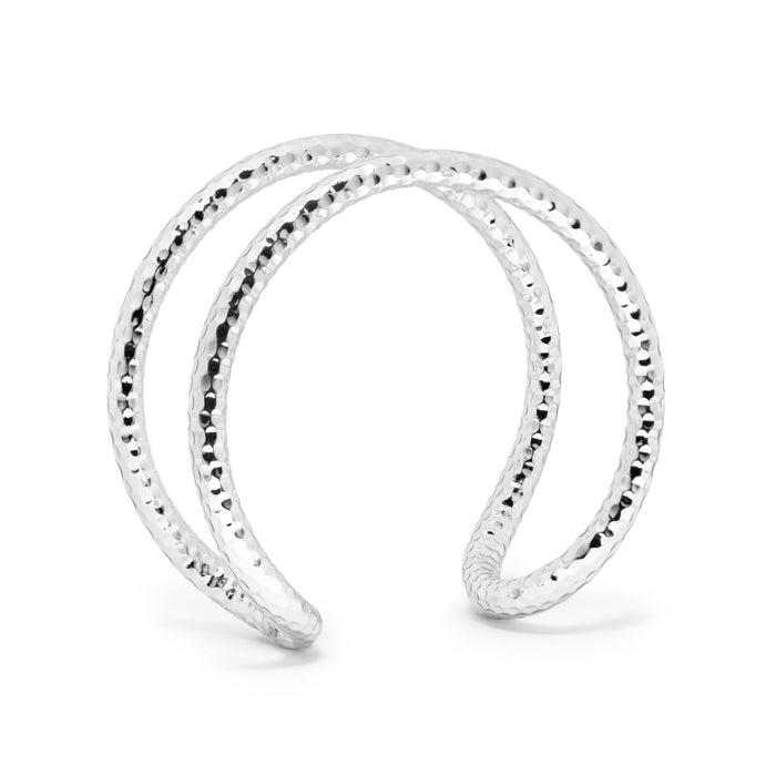Betsy Silver Hammered Cuff Bracelet by Leslie Curtis Jewelry