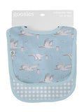 Bib Set - Stork Blue Gingham by Goosies - A. Dodson's