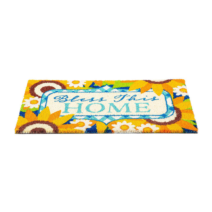 Bless this Home Sunflowers Coir Mat