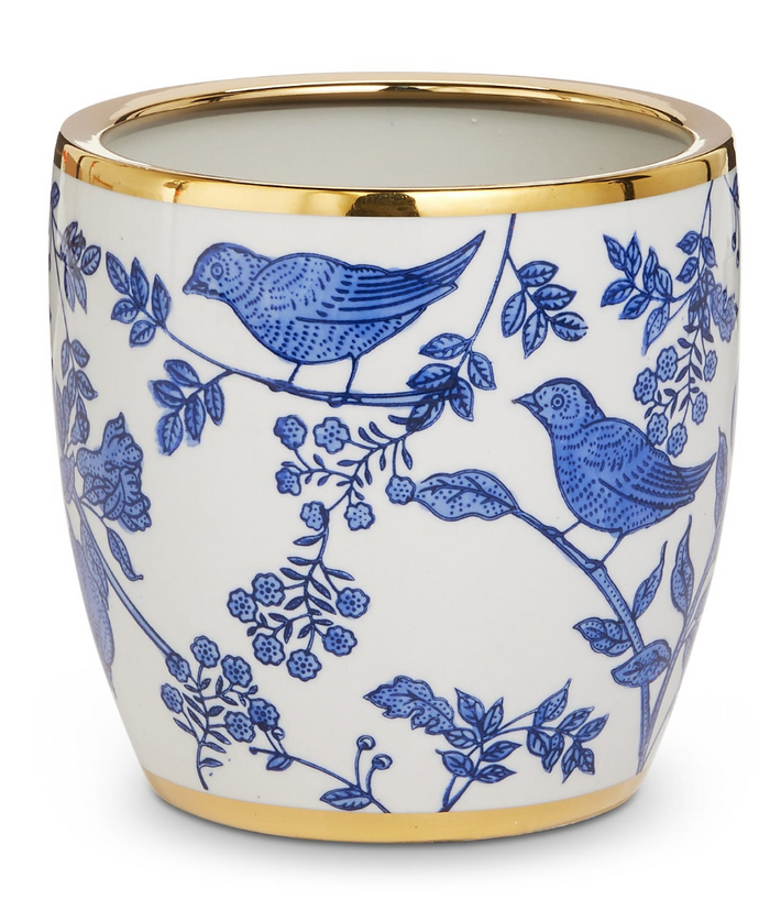 Blue Bird Cache Pot