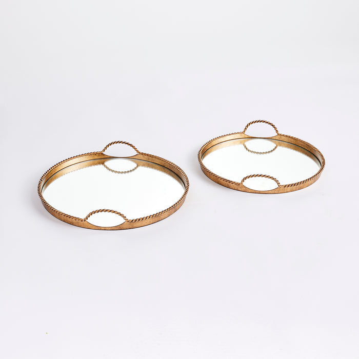 Braiden Decorative Mirrored Trays, Set Of 2 - View 3