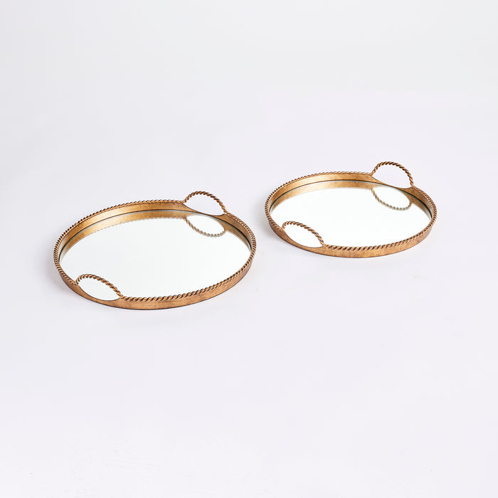 Braiden Decorative Mirrored Trays, Set Of 2 - View 4
