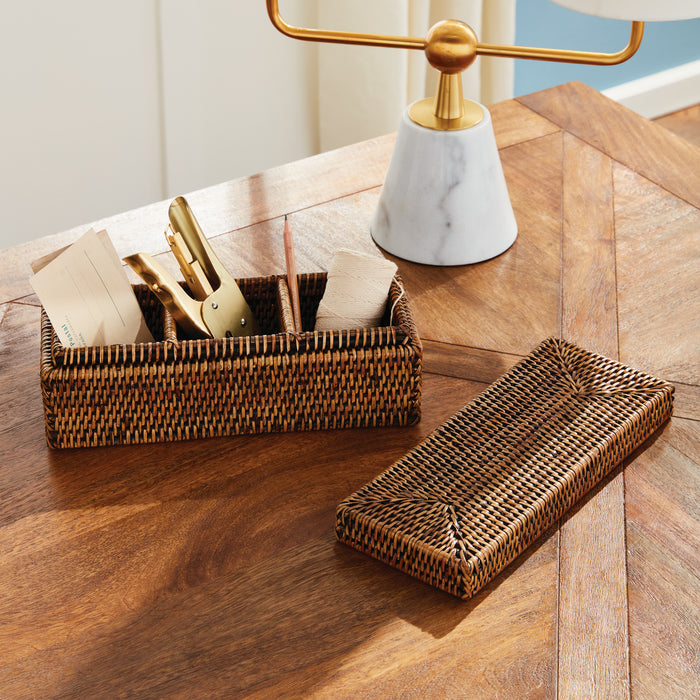 Burma Rattan 3-Compartment Lidded Box - View 5