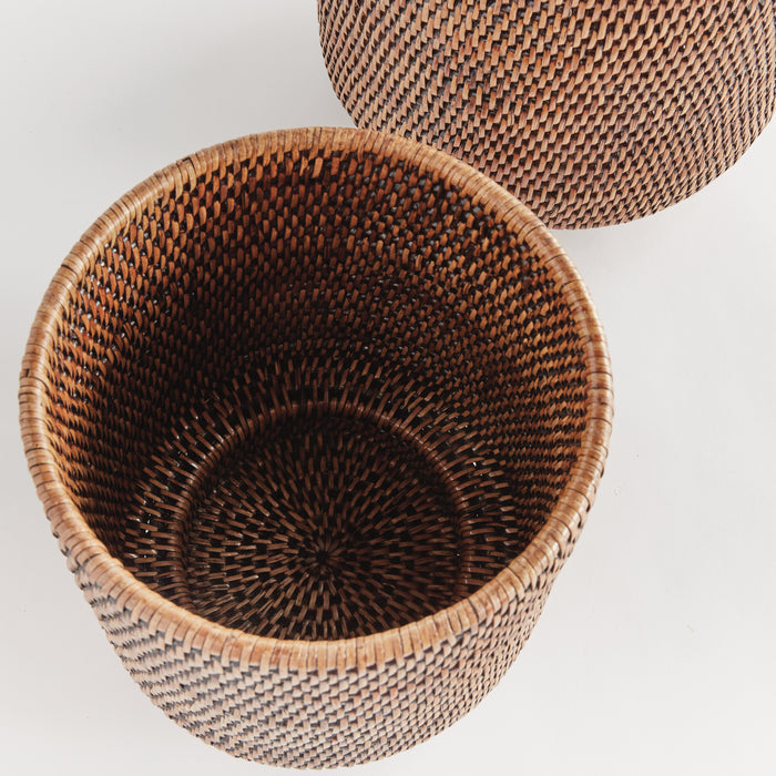 Burma Rattan Cachepots Large, Set Of 2 - View 3