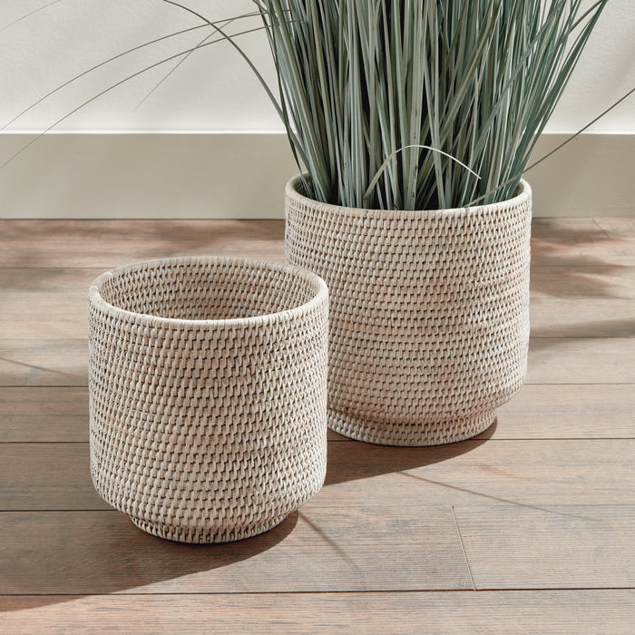 Burma Rattan Cachepots Large, Set Of 2 - View 4