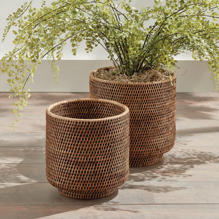 Burma Rattan Cachepots Large, Set Of 2 - View 4