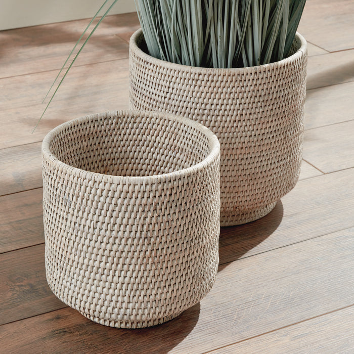 Burma Rattan Cachepots Large, Set Of 2 - View 5