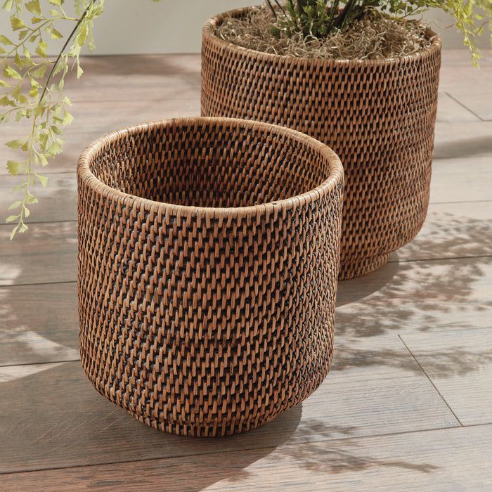 Burma Rattan Cachepots Large, Set Of 2 - View 5