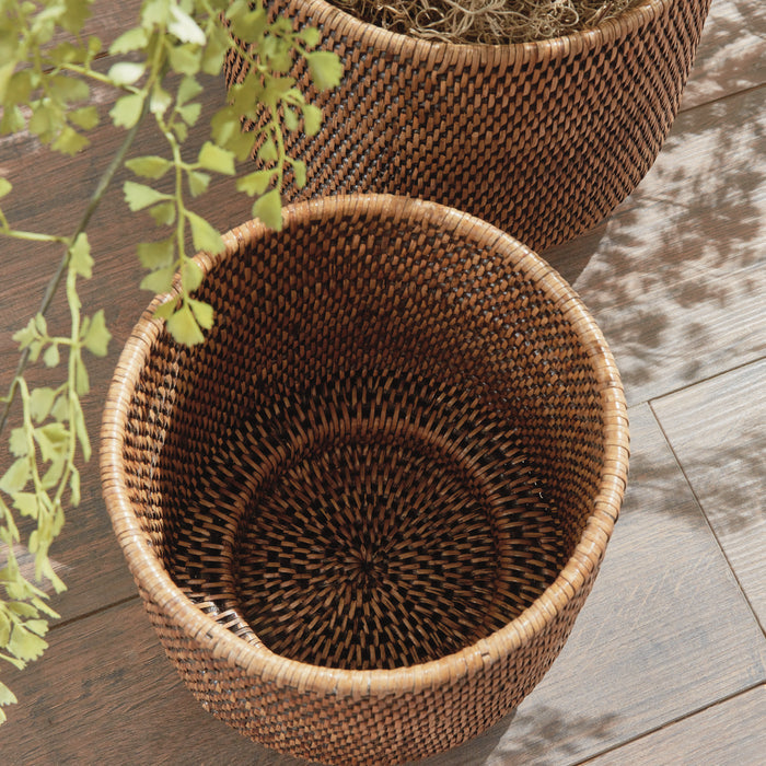 Burma Rattan Cachepots Large, Set Of 2 - View 6