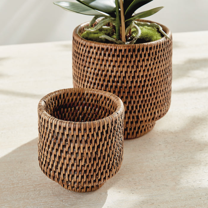 Burma Rattan Cachepots Small, Set Of 2 - View 5