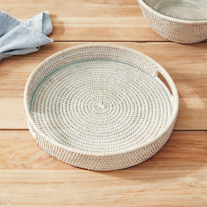 Burma Rattan Round Serving Tray - View 2