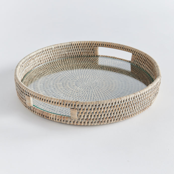 Burma Rattan Round Serving Tray - View 2