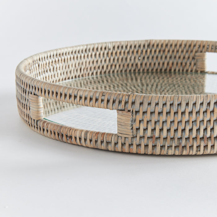 Burma Rattan Round Serving Tray - View 3