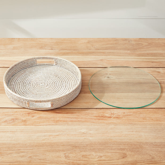 Burma Rattan Round Serving Tray - View 4