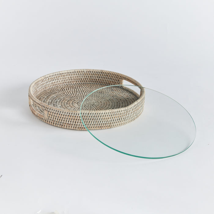 Burma Rattan Round Serving Tray - View 4