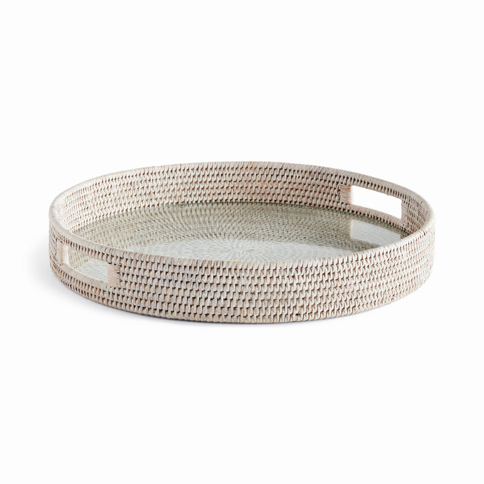 Burma Rattan Round Serving Tray Large