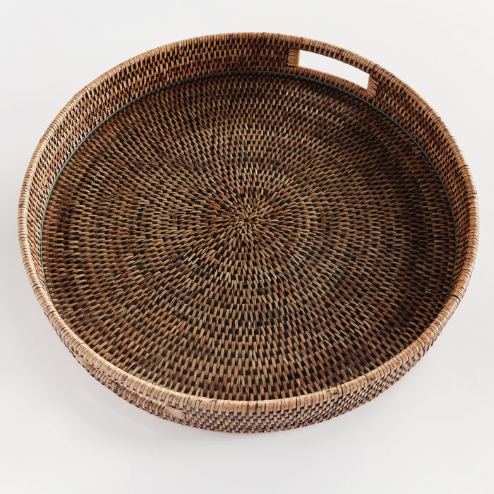 Burma Rattan Round Serving Tray Large - View 2