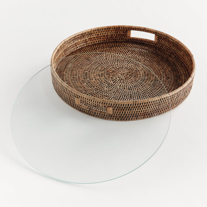 Burma Rattan Round Serving Tray Large - View 4