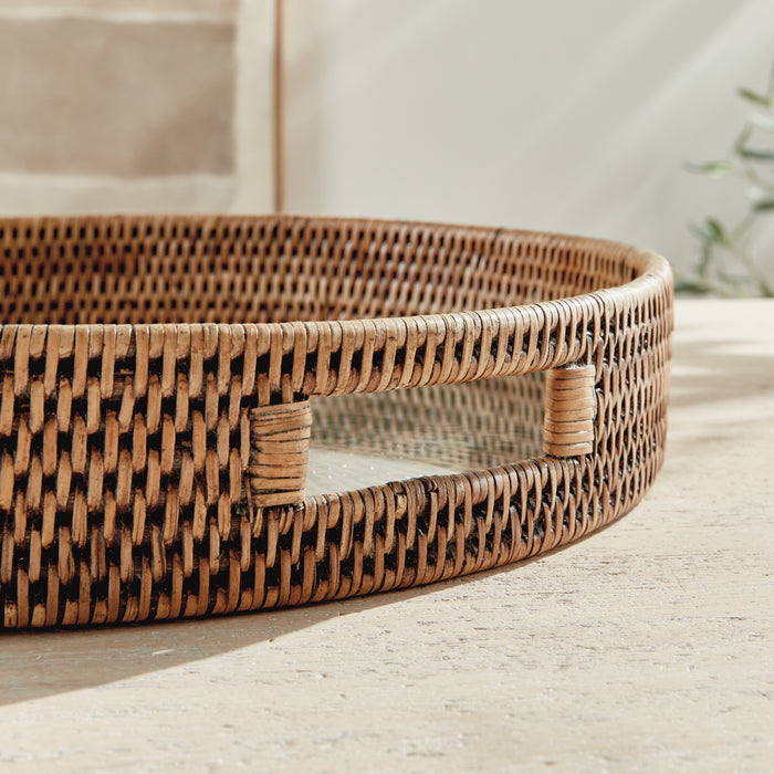 Burma Rattan Round Serving Tray Large - View 7