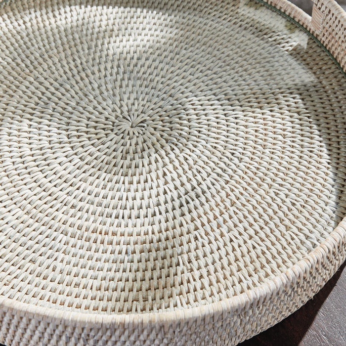 Burma Rattan Round Serving Tray Large - View 7