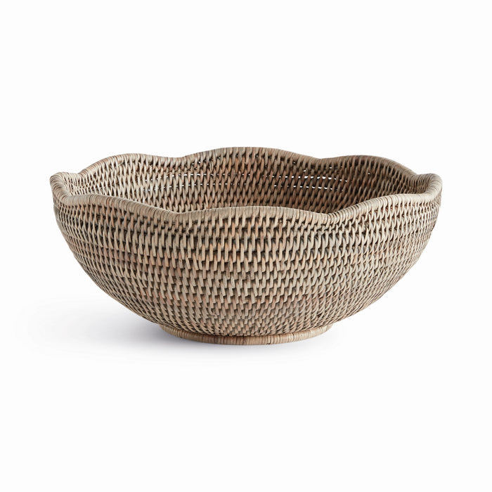 Burma Rattan Scalloped Edge Bowl
