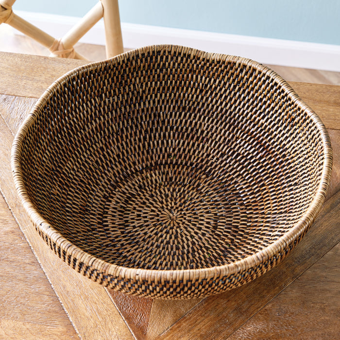 Burma Rattan Scalloped Edge Bowl - View 4