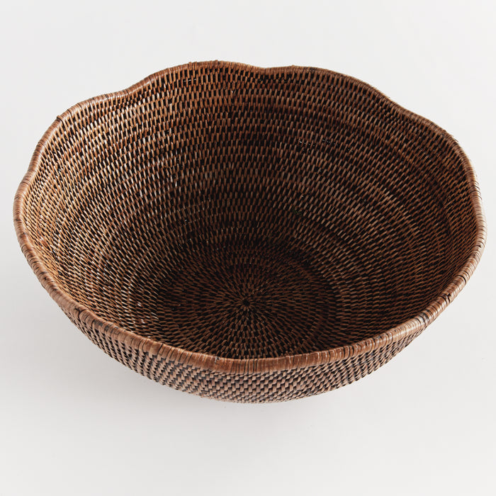 Burma Rattan Scalloped Edge Bowl Large - View 2