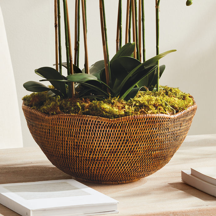 Burma Rattan Scalloped Edge Bowl Large - View 4