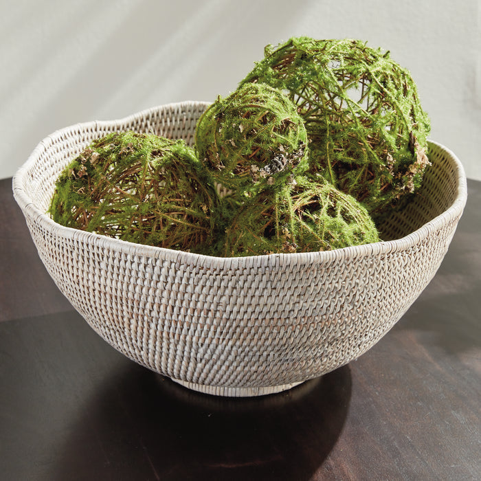 Burma Rattan Scalloped Edge Bowl Large - View 6