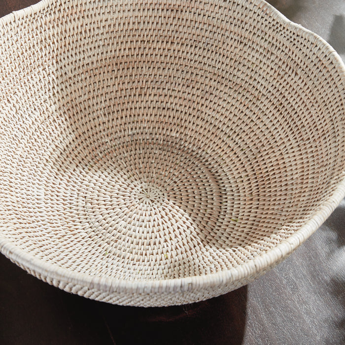 Burma Rattan Scalloped Edge Bowl Large - View 8