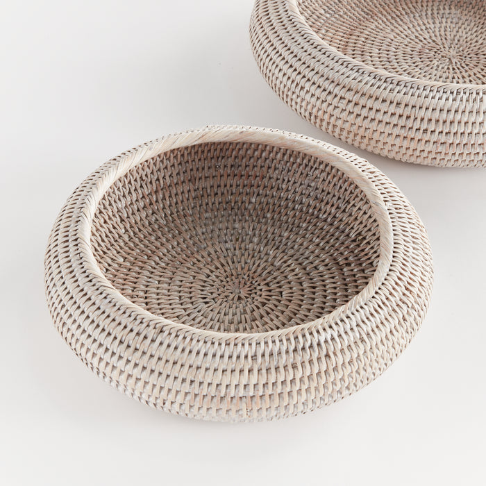 Burma Rattan Shallow Display Bowls, Set Of 2 - View 2