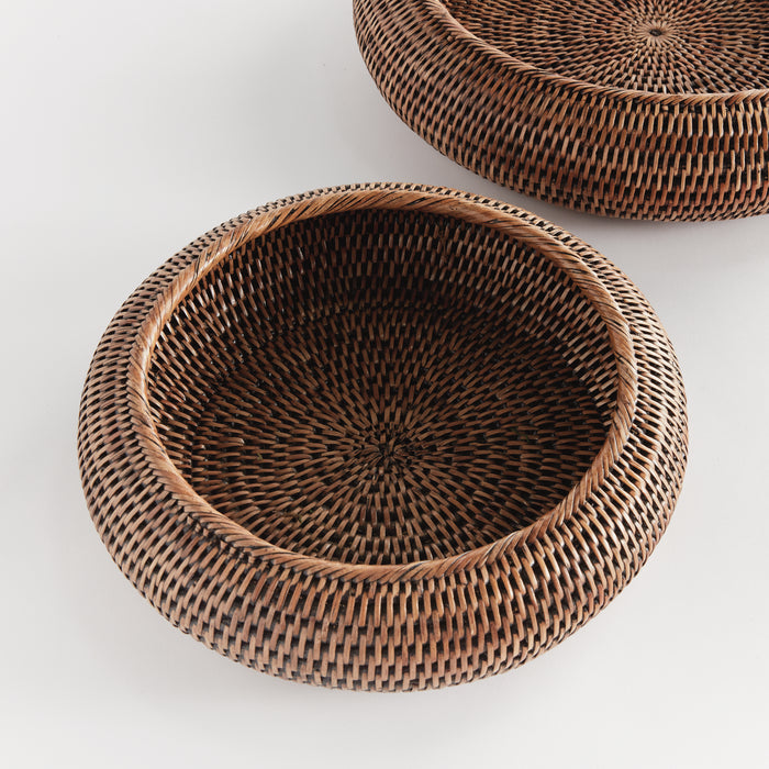 Burma Rattan Shallow Display Bowls, Set Of 2 - View 2