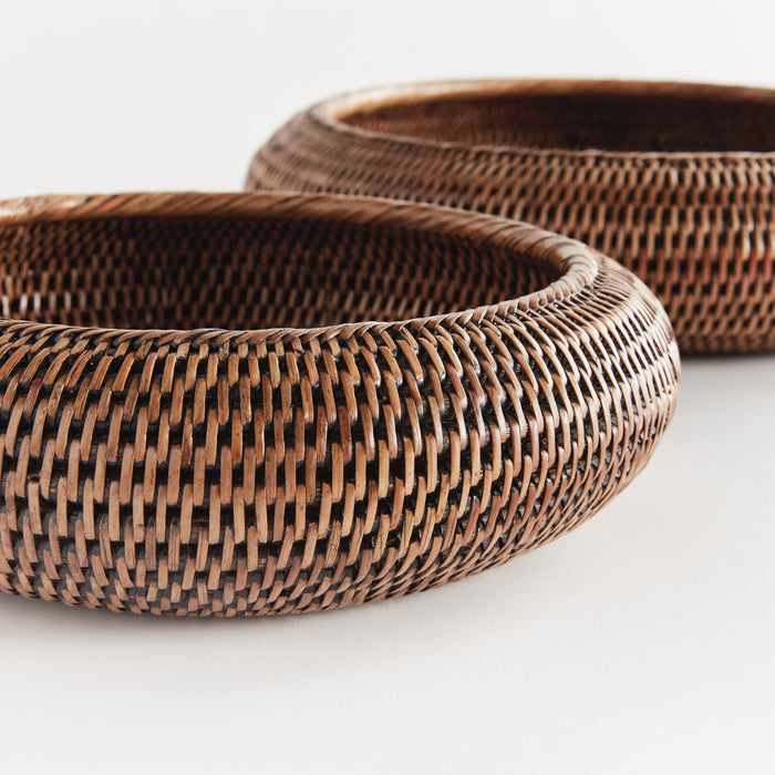Burma Rattan Shallow Display Bowls, Set Of 2 - View 3