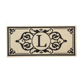 Cambridge Monogram Burlap Sassafras Switch Mat, Letter L