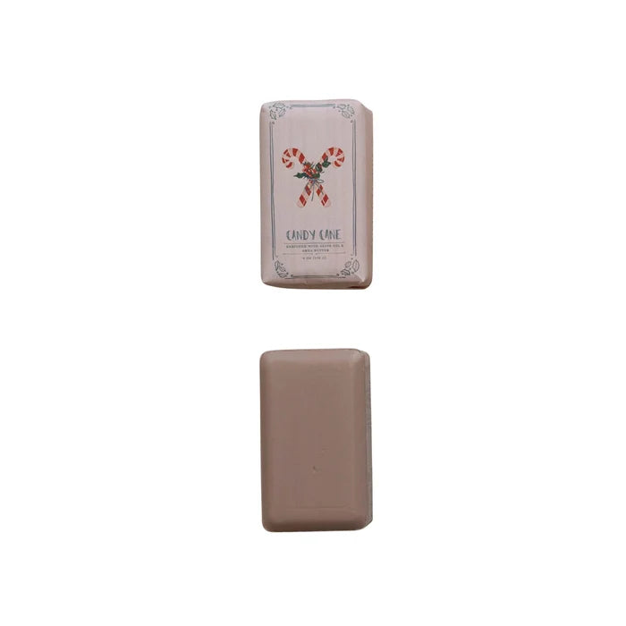 Candy Cane Scented Olive Oil & Shea Butter Milled Bar Soap by Creative Co-Op