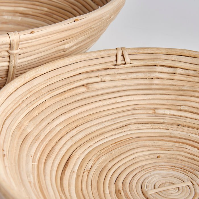 Cane Rattan Low Bowls, Set Of 2 - View 2
